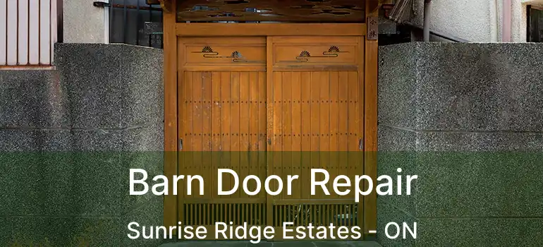  Barn Door Repair Sunrise Ridge Estates - ON