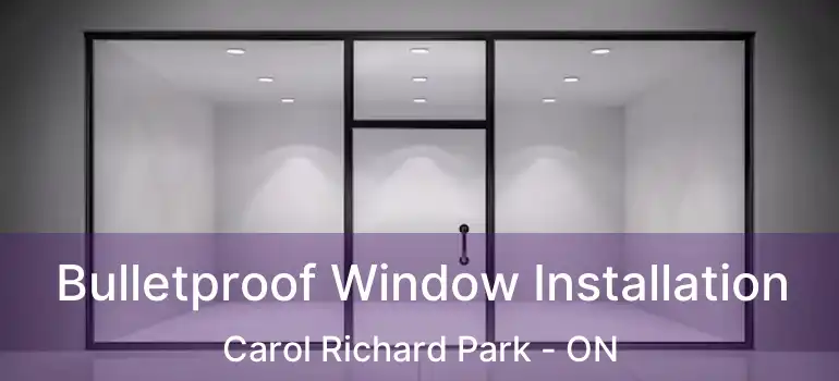  Bulletproof Window Installation Carol Richard Park - ON
