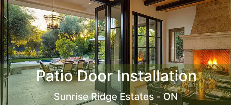  Patio Door Installation Sunrise Ridge Estates - ON