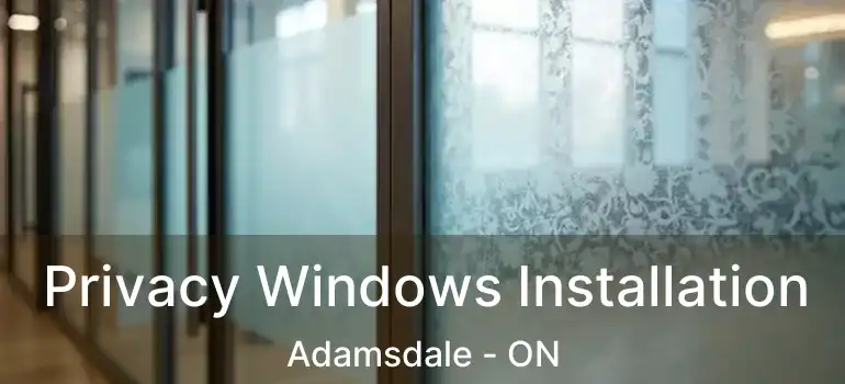  Privacy Windows Installation Adamsdale - ON