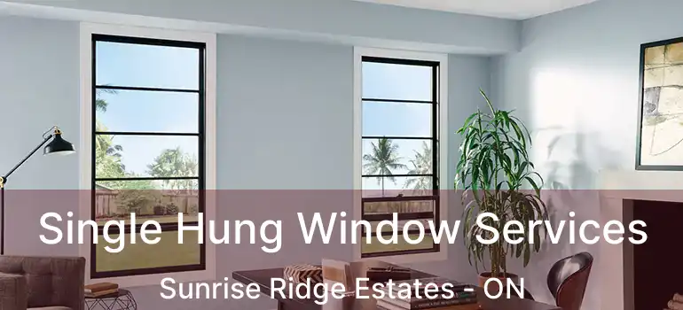  Single Hung Window Services Sunrise Ridge Estates - ON