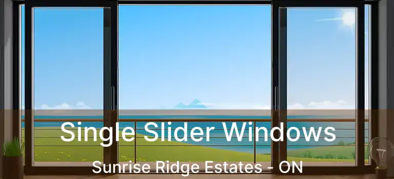 Single Slider Windows Sunrise Ridge Estates - ON