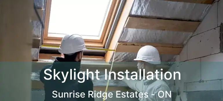  Skylight Installation Sunrise Ridge Estates - ON