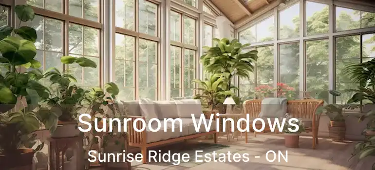  Sunroom Windows Sunrise Ridge Estates - ON