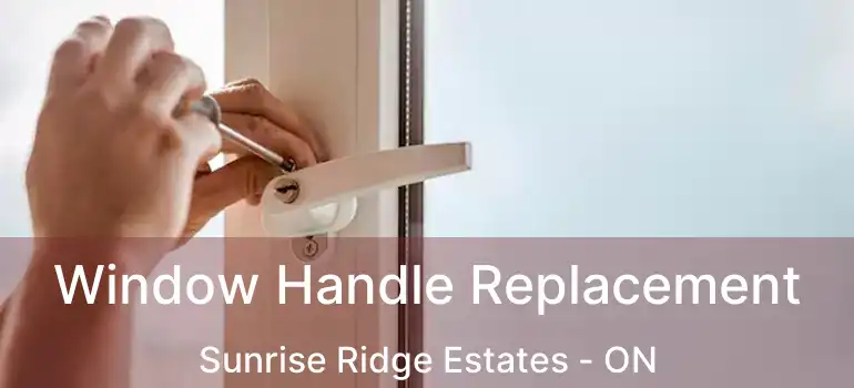  Window Handle Replacement Sunrise Ridge Estates - ON