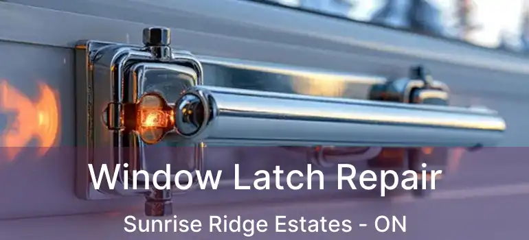  Window Latch Repair Sunrise Ridge Estates - ON