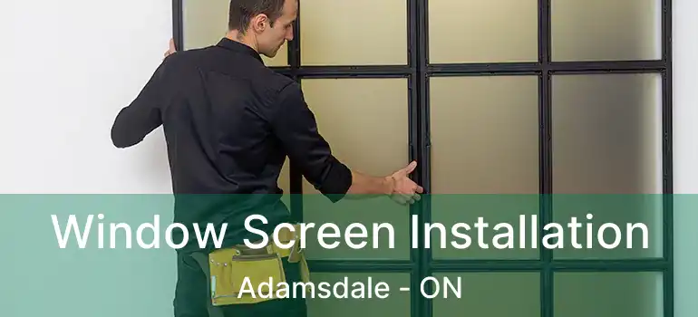  Window Screen Installation Adamsdale - ON